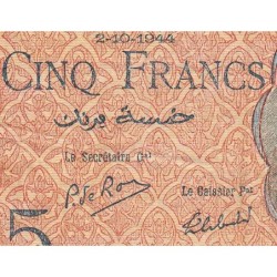 Algérie - Pick 94b - 5 francs - Série L.1323 - 02/10/1944 - Etat : TB