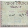 Algérie - Pick 92b - 20 francs - Série Y.1458 - 02/02/1945 - Etat : TTB