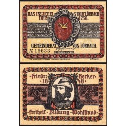 Allemagne - Notgeld - Lörrach - 50 pfennig - Type 2 - 1922 - Etat : NEUF