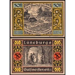 Allemagne - Notgeld - Lüneburg - 50 pfennig - Type 1 - Fond bleu - 1921 - Etat : SPL