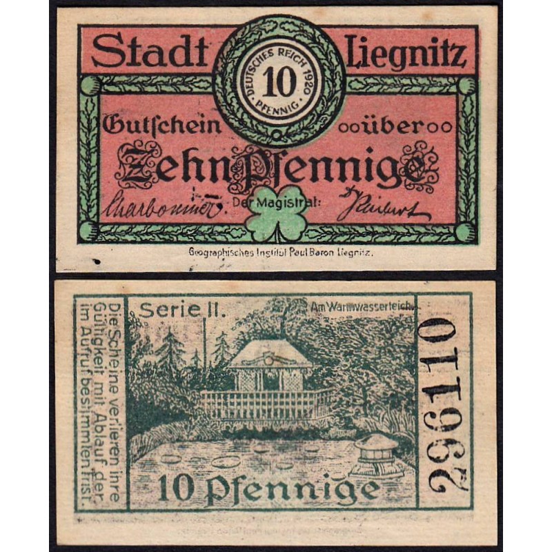 Pologne - Notgeld - Liegnitz (Legnica) - 10 pfennig - Série II - 1921 - Etat : SUP+