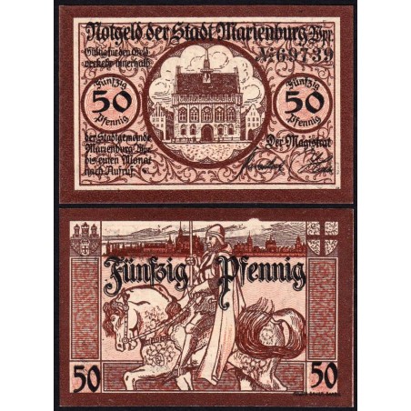 Pologne - Notgeld - Marienburg (Malbork) - 50 pfennig - 1919 - Etat : NEUF