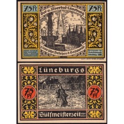 Allemagne - Notgeld - Lüneburg - 75 pfennig - Type 6 - Fond bleu - 1921 - Etat : NEUF