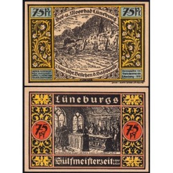 Allemagne - Notgeld - Lüneburg - 75 pfennig - Type 7 - Fond bleu - 1921 - Etat : NEUF