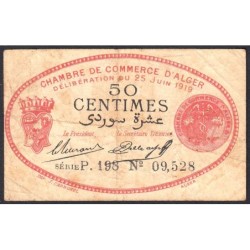 Algérie - Alger 137-11 - 50 centimes - Série P.198 - 25/06/1919 - Etat : TB-