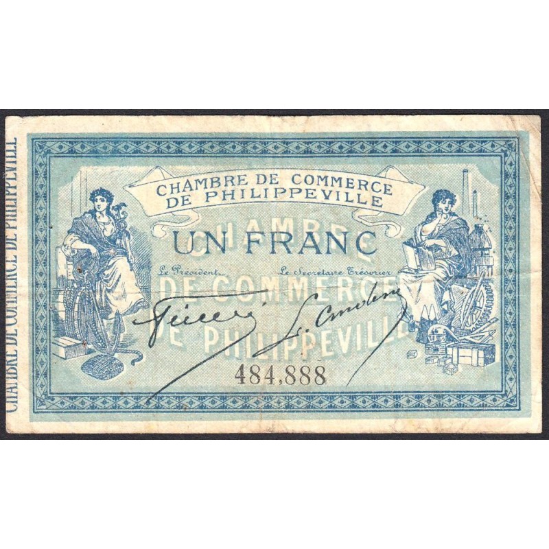 Algérie - Philippeville 142-6 - 1 franc - 10/11/1914 - Etat : TB+