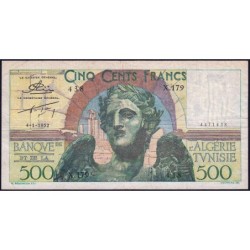 Tunisie - Pick 28_2 - 500 francs - Série X.179 - 04/01/1952 - Etat : TB+