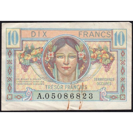 VF 30-01 - 10 francs - Trésor français - Territoires occupés - 1947 - Série A - Etat : TTB-