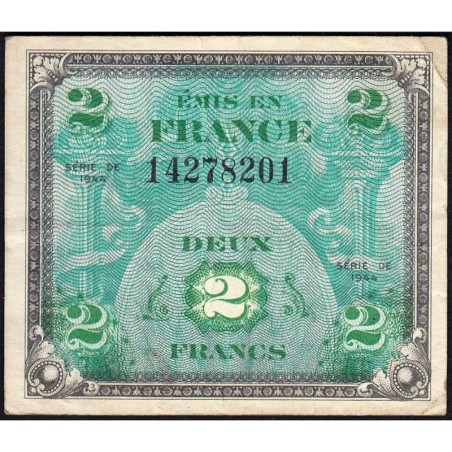 VF 16-01 - 2 francs - Drapeau - 1944 - Sans série - Etat : TTB