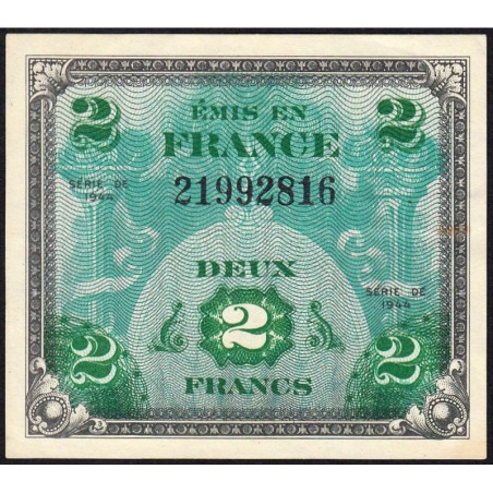 VF 16-01 - 2 francs - Drapeau - 1944 - Sans série - Etat : SUP+