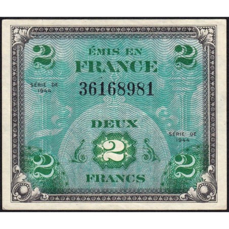 VF 16-01 - 2 francs - Drapeau - 1944 - Sans série - Etat : SUP