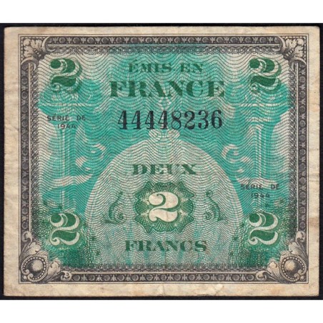 VF 16-01 - 2 francs - Drapeau - 1944 - Sans série - Etat : TB-