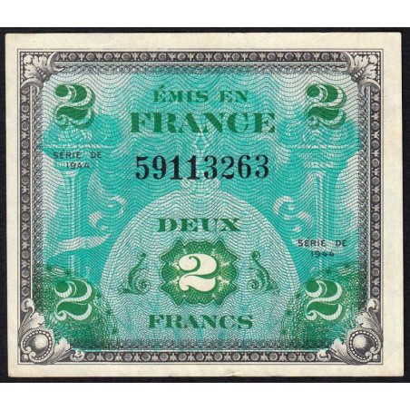 VF 16-01 - 2 francs - Drapeau - 1944 - Sans série - Etat : SUP+