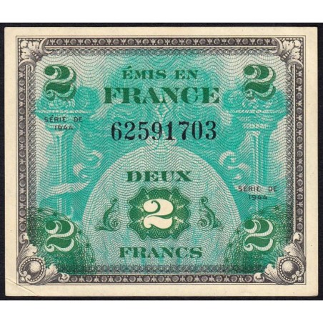 VF 16-01 - 2 francs - Drapeau - 1944 - Sans série - Etat : SUP+