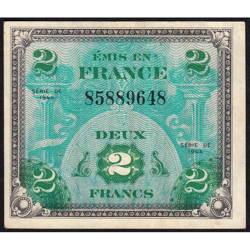 VF 16-01 - 2 francs - Drapeau - 1944 - Sans série - Etat : SUP