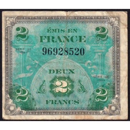 VF 16-01 - 2 francs - Drapeau - 1944 - Sans série - Etat : TB-