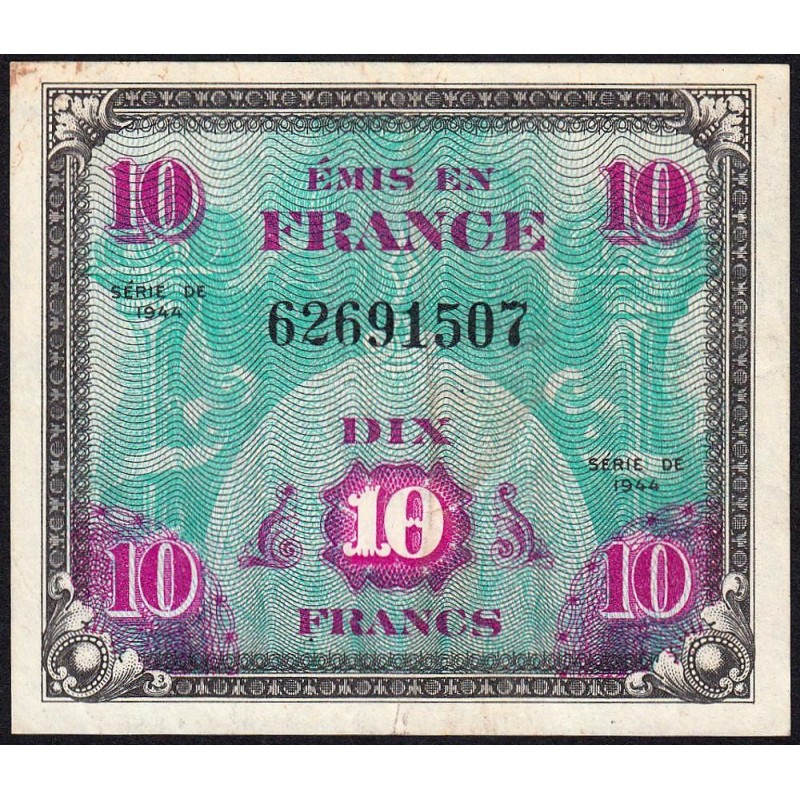 VF 18-01 - 10 francs - Drapeau - 1944 - Sans série - Etat : TTB