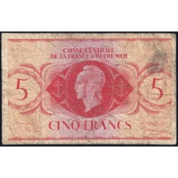 AEF - France Outre-Mer - Pick 15c - 5 francs - Sans série - 02/02/1944 - Etat : B