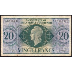 AEF - France Outre-Mer - Pick 17d_1 - 20 francs - Série A - 02/02/1944 - Etat : TB- à TB