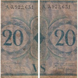 AEF - France Outre-Mer - Pick 17d_1 - 20 francs - Série A - 02/02/1944 - Etat : B-