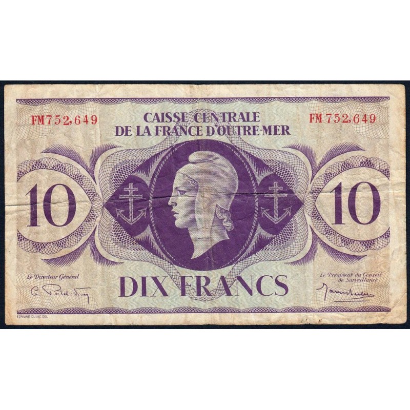 AEF - France Outre-Mer - Pick 16b_1 - 10 francs - Rarissime série FM - 02/02/1944 - Etat : TB