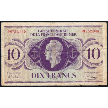 AEF - France Outre-Mer - Pick 16b_1 - 10 francs - Rarissime série FM - 02/02/1944 - Etat : TB