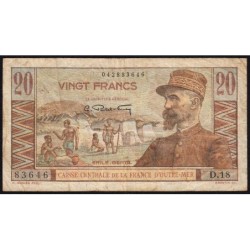 AEF - Pick 22 - 20 francs - Série D.18 - 1947 - Etat : TB-