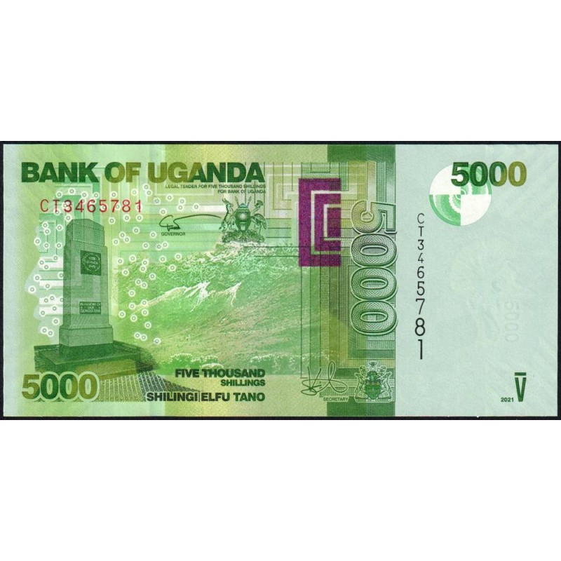 Ouganda - Pick 51g - 5'000 shillings - Série CT - 2021 - Etat : NEUF