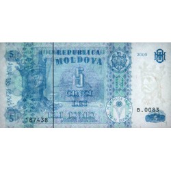 Moldavie - Pick 9f - 5 lei - Série B.0083 - 2009 - Etat : NEUF