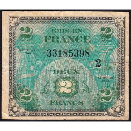 VF 16-02 - 2 francs - Drapeau - 1944 - Série 2 - Etat : TB-