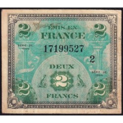 VF 16-02 - 2 francs - Drapeau - 1944 - Série 2 - Etat : TB+