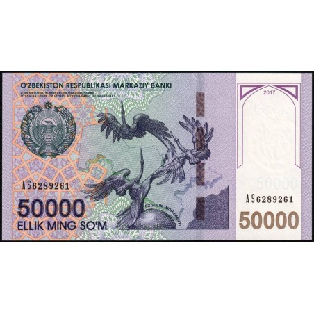 Ouzbékistan - Pick 85 - 50'000 som - Série AS - 2017 - Etat : NEUF