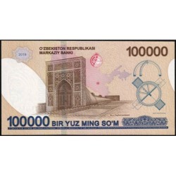 Ouzbékistan - Pick 86 - 100'000 som - Série AA - 2019 - Etat : NEUF