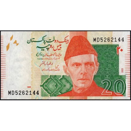 Pakistan - Pick 55p_1 - 20 rupees - Série MD - 2022 - Etat : NEUF