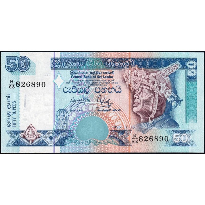 Sri-Lanka - Pick 110a - 50 rupees - Série K/68 - 15/11/1995 - Etat : NEUF