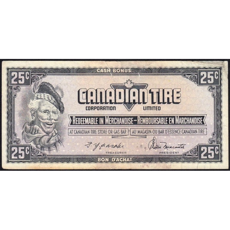 Canadian Tire - S04D - 25 cents - Série RN - 1974 - Etat : TB