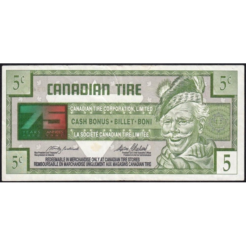 Canadian Tire - S18B - 5 cents - Série 75 - 1996 - Commémoratif - Etat : TB+