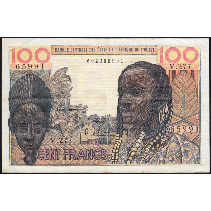 Etats Afrique Ouest - Pick 2b - 100 francs - Série V.277 - 1966 - Etat : TTB