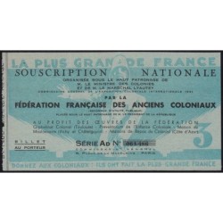 1931 - Fédération Française des Anciens Coloniaux - 3 francs - Etat : TTB+