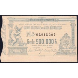 1882 - Paris - Loterie - Union Centrale des Arts Décoratifs - 1 franc - Etat : SUP