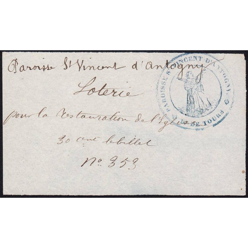 1882 - Antogny-le-Tillac - Restauration de l'Eglise - Loterie - 30 centimes - SUP