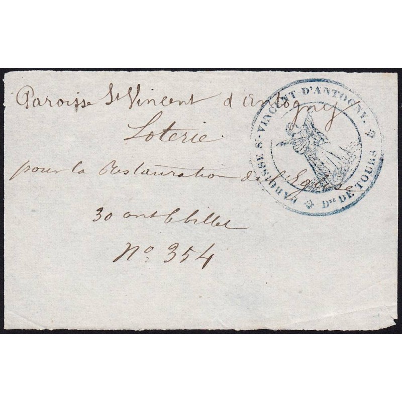 1883 - Antogny-le-Tillac - Restauration de l'Eglise - Loterie - 30 centimes - SUP