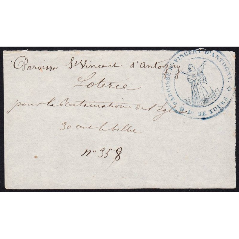 1886 - Antogny-le-Tillac - Restauration de l'Eglise - Loterie - 30 centimes - SUP