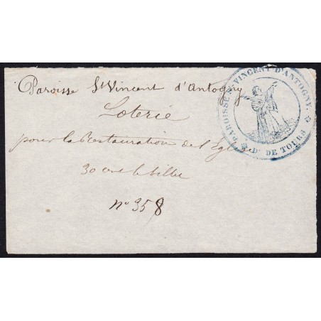 1886 - Antogny-le-Tillac - Restauration de l'Eglise - Loterie - 30 centimes - SUP