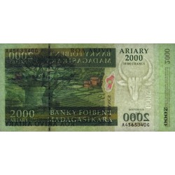 Madagascar - Pick 83 - 2'000 ariary - 10'000 francs - Série A G - 2003 - Etat : TTB