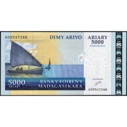 Madagascar - Pick 84 - 5'000 ariary - 25'000 francs - Série A B - 2003 - Etat : SUP