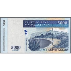 Madagascar - Pick 84 - 5'000 ariary - 25'000 francs - Série A L - 2003 - Etat : NEUF