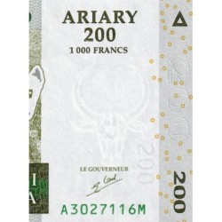 Madagascar - Pick 87a - 200 ariary - 1'000 francs - Série A M - 2004 - Etat : NEUF