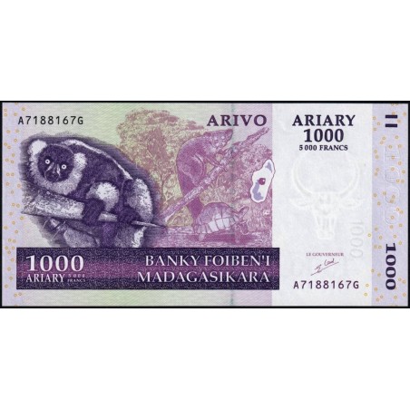 Madagascar - Pick 89a - 1'000 ariary - 5'000 francs - Série A G - 2004 - Etat : NEUF