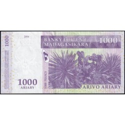 Madagascar - Pick 89a - 1'000 ariary - 5'000 francs - Série A G - 2004 - Etat : TTB+